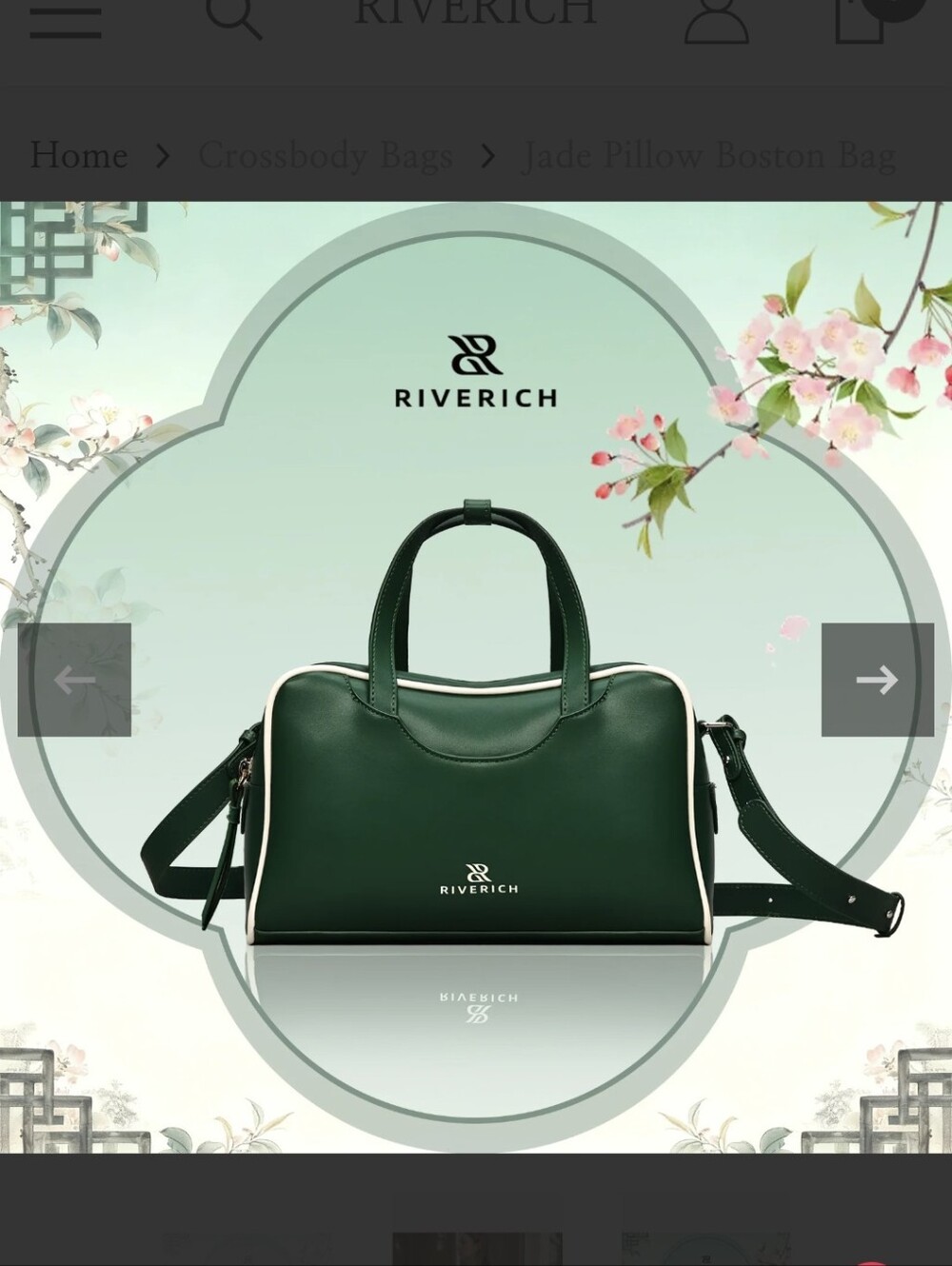 Emerald Green Structured Satchel with Cream Piping